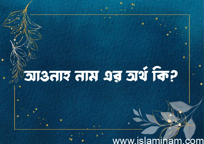 আওনাহ নামের অর্থ কি এবং ইসলাম কি বলে? (বিস্তারিত)