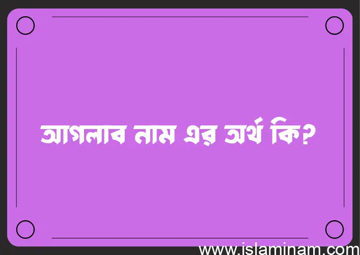 আগলাব নামের অর্থ কি? (ব্যাখ্যা ও বিশ্লেষণ) জানুন