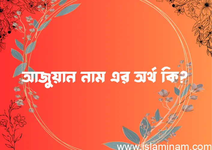 আজুয়ান নামের অর্থ কি, ইসলামিক আরবি এবং বাংলা অর্থ জানুন