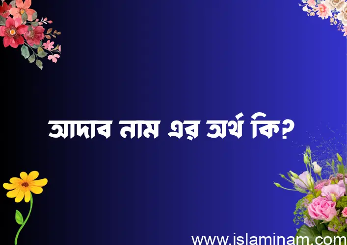 আদাব নামের অর্থ কি? আদাব নামের বাংলা, আরবি/ইসলামিক অর্থসমূহ