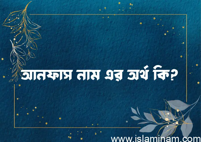 আনফাস নামের অর্থ কি? আনফাস নামের বাংলা, আরবি/ইসলামিক অর্থসমূহ