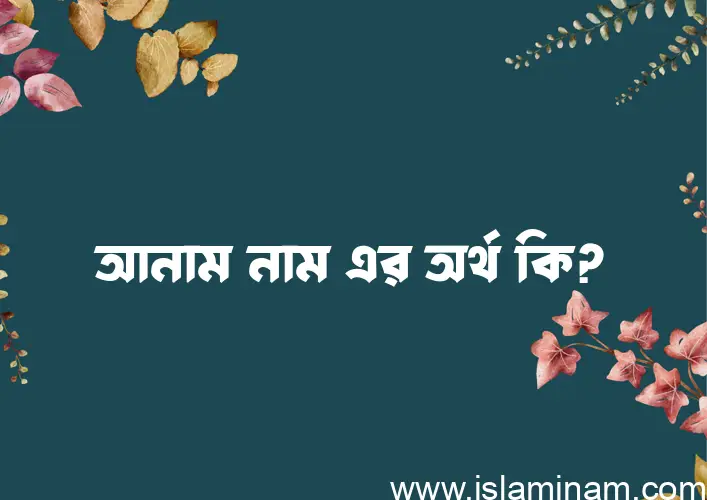 আনাম নামের আর্থ কি?