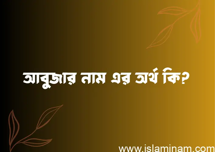 আবুজার নামের আর্থ কি?