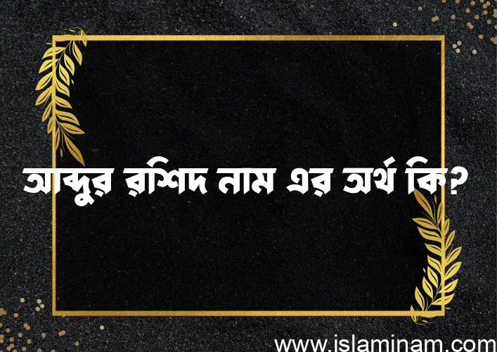 আব্দুর রশিদ নামের অর্থ কি? আব্দুর রশিদ নামের বাংলা, আরবি/ইসলামিক অর্থসমূহ