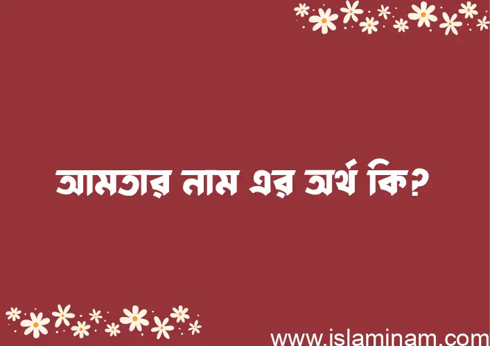 আমতার নামের অর্থ কি, ইসলামিক আরবি এবং বাংলা অর্থ জানুন