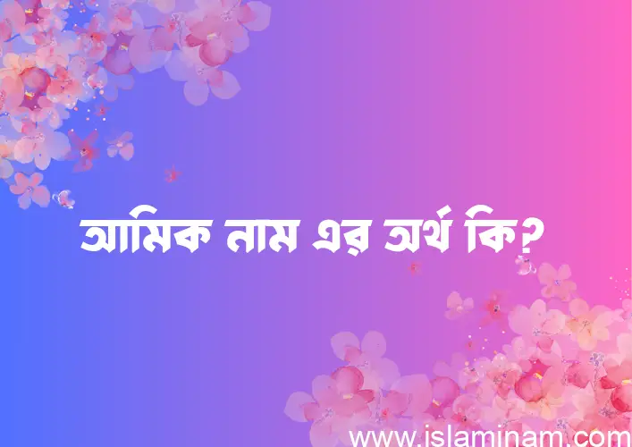 আমিক নামের অর্থ কি? আমিক নামের বাংলা, আরবি/ইসলামিক অর্থসমূহ