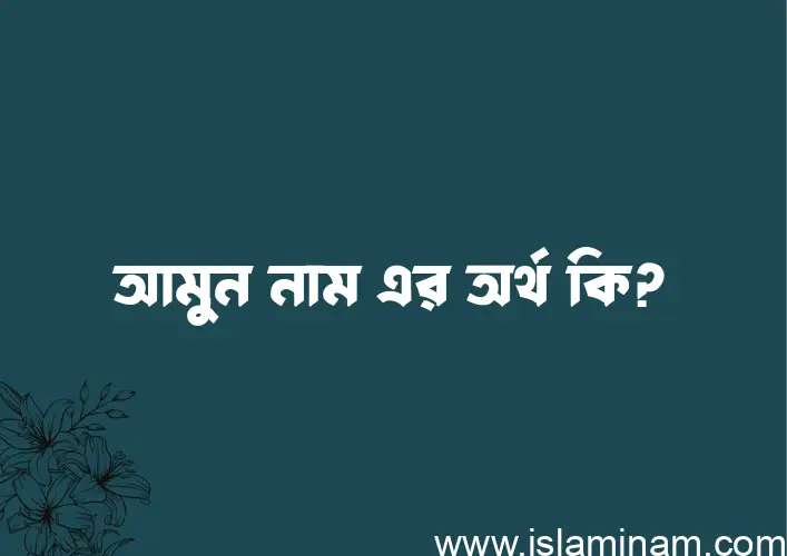 আমুন নামের অর্থ কি? আমুন নামের বাংলা, আরবি/ইসলামিক অর্থসমূহ