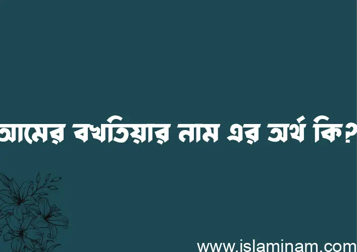 আমের বখতিয়ার নামের অর্থ কি? (ব্যাখ্যা ও বিশ্লেষণ) জানুন