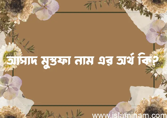 আসাদ মুস্তফা নামের অর্থ কি? আসাদ মুস্তফা নামের বাংলা, আরবি/ইসলামিক অর্থসমূহ