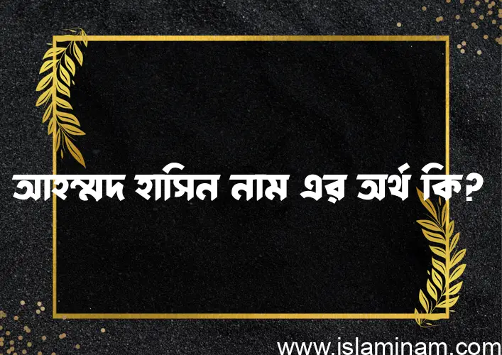 আহম্মদ হাসিন নামের অর্থ কি? আহম্মদ হাসিন নামের ইসলামিক অর্থ এবং বিস্তারিত তথ্য সমূহ