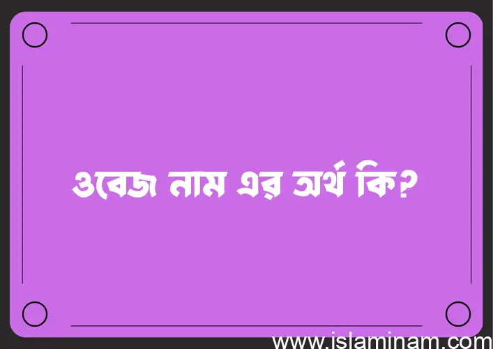 ওবেজ নামের অর্থ কি? ইসলামিক আরবি বাংলা অর্থ এবং নামের তাৎপর্য