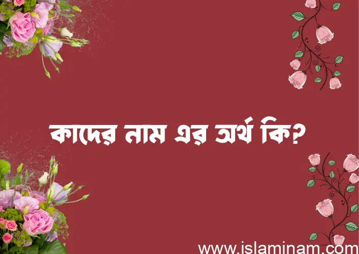 কাদের নামের অর্থ কি? ইসলামিক আরবি বাংলা অর্থ এবং নামের তাৎপর্য