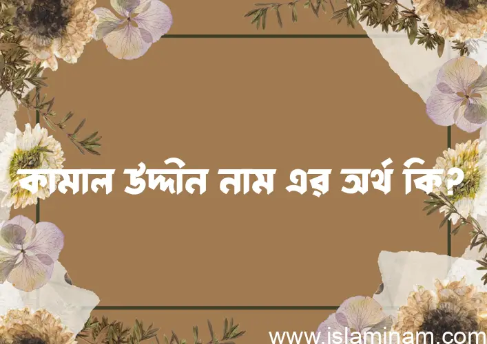 কামাল উদ্দীন নামের অর্থ কি? কামাল উদ্দীন নামের বাংলা, আরবি/ইসলামিক অর্থসমূহ