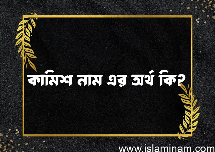 কামিশ নামের অর্থ কি? কামিশ নামের ইসলামিক অর্থ এবং বিস্তারিত তথ্য সমূহ