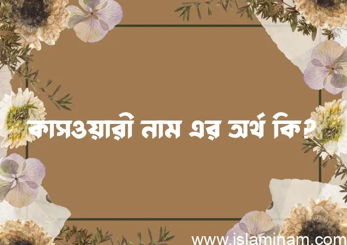 কাসওয়ারী নামের অর্থ কি? কাসওয়ারী নামের বাংলা, আরবি/ইসলামিক অর্থসমূহ