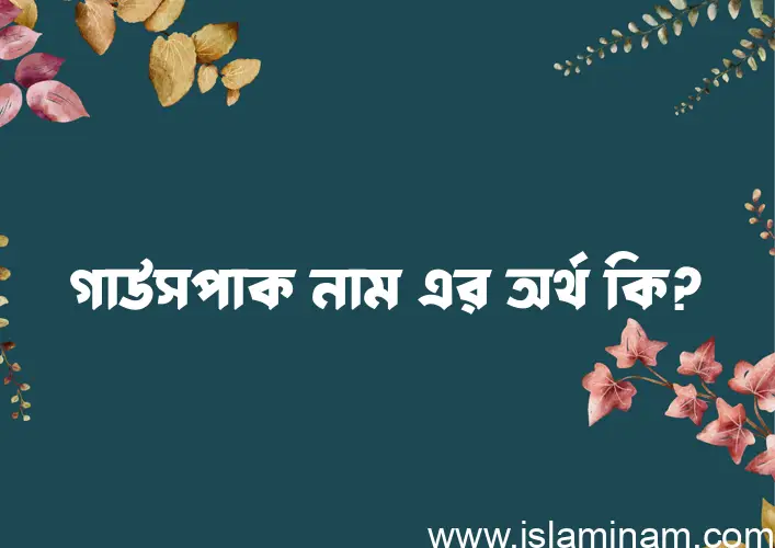 গাউসপাক নামের অর্থ কি? (ব্যাখ্যা ও বিশ্লেষণ) জানুন