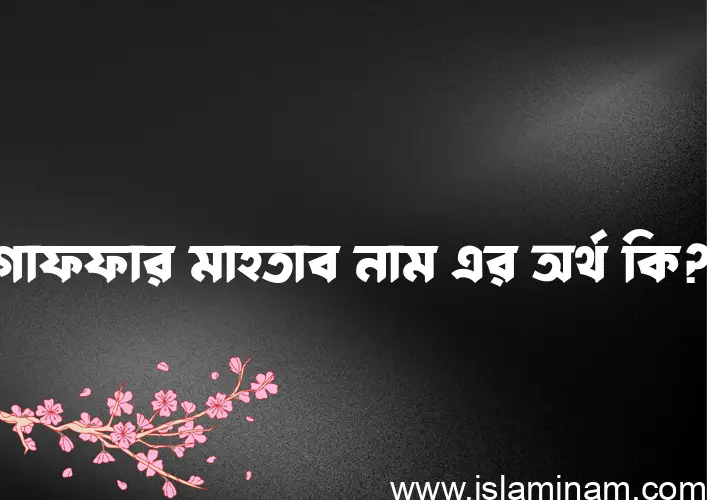 গাফফার মাহতাব নামের অর্থ কি? (ব্যাখ্যা ও বিশ্লেষণ) জানুন