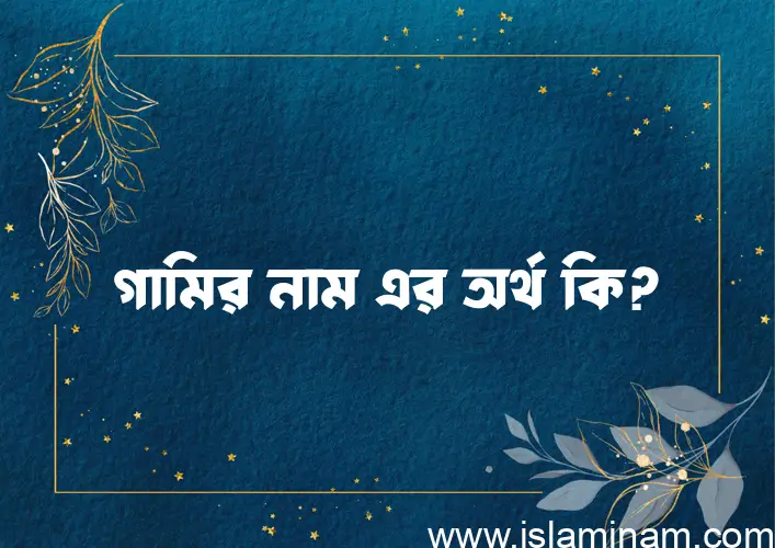 গামির নামের অর্থ কি? ইসলামিক আরবি বাংলা অর্থ এবং নামের তাৎপর্য