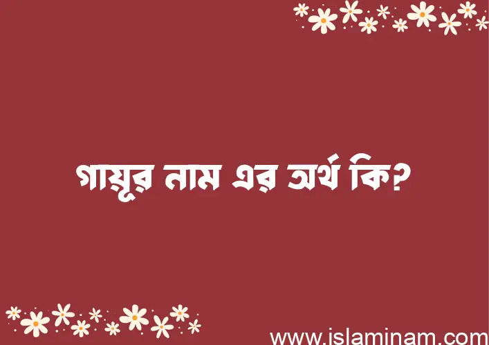 গায়ূর নামের অর্থ কি? ইসলামিক আরবি বাংলা অর্থ এবং নামের তাৎপর্য