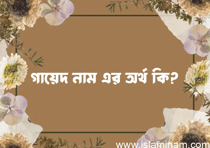 গায়েদ নামের অর্থ কি, ইসলামিক আরবি এবং বাংলা অর্থ জানুন