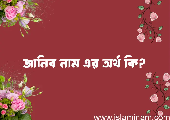 জানিব নামের অর্থ কি এবং ইসলাম কি বলে? (বিস্তারিত)