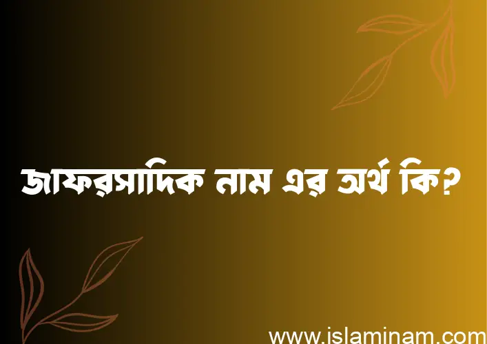 জাফরসাদিক নামের অর্থ কি? জাফরসাদিক নামের বাংলা, আরবি/ইসলামিক অর্থসমূহ