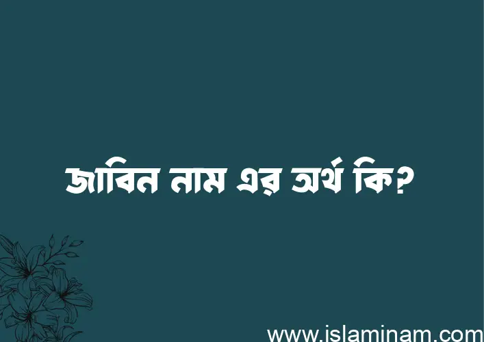 জাবিন নামের আর্থ কি?