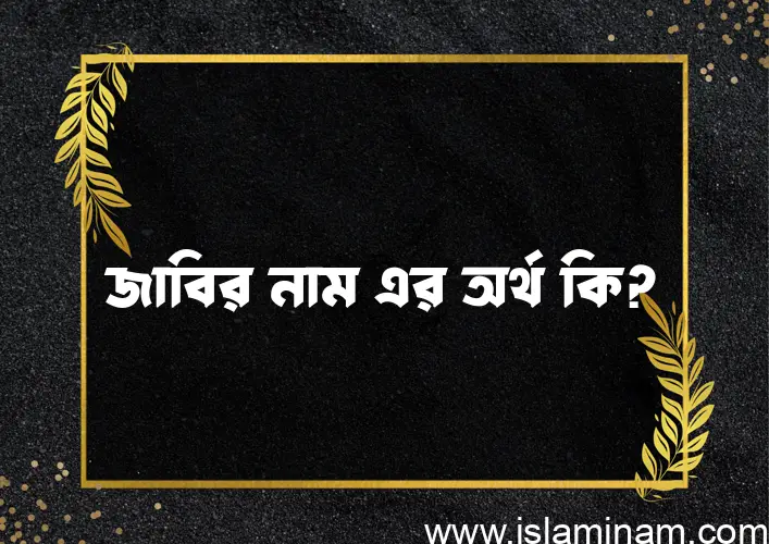 জাবির নামের আর্থ কি?