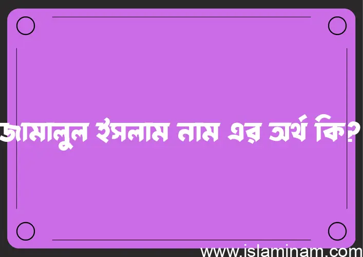 জামালুল ইসলাম নামের অর্থ কি? জামালুল ইসলাম নামের বাংলা, আরবি/ইসলামিক অর্থসমূহ