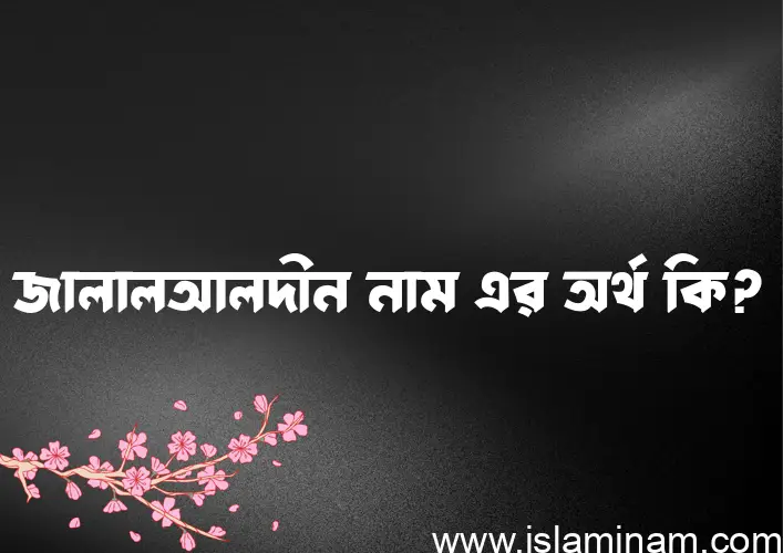 জালালআলদীন নামের অর্থ কি, বাংলা ইসলামিক এবং আরবি অর্থ?