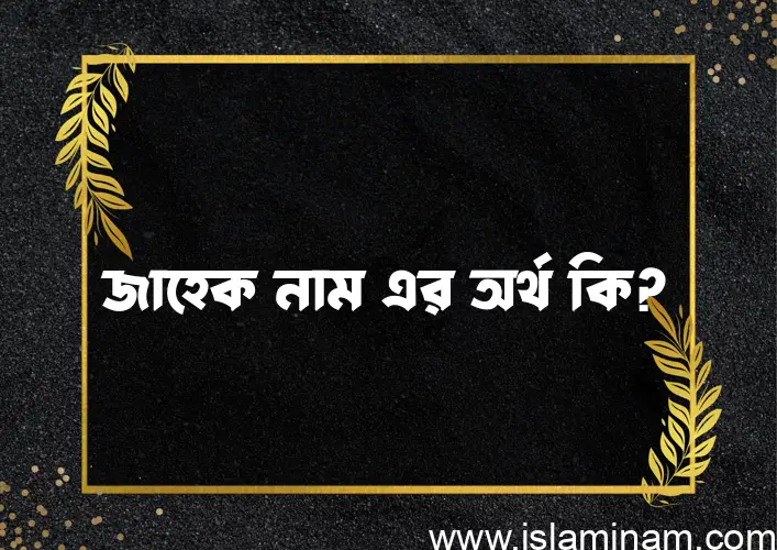 জাহেক নামের অর্থ কি? ইসলামিক আরবি বাংলা অর্থ এবং নামের তাৎপর্য