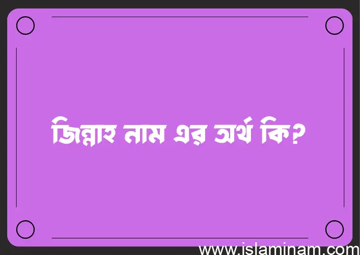 জিন্নাহ নামের অর্থ কি? জিন্নাহ নামের ইসলামিক অর্থ এবং বিস্তারিত তথ্য সমূহ