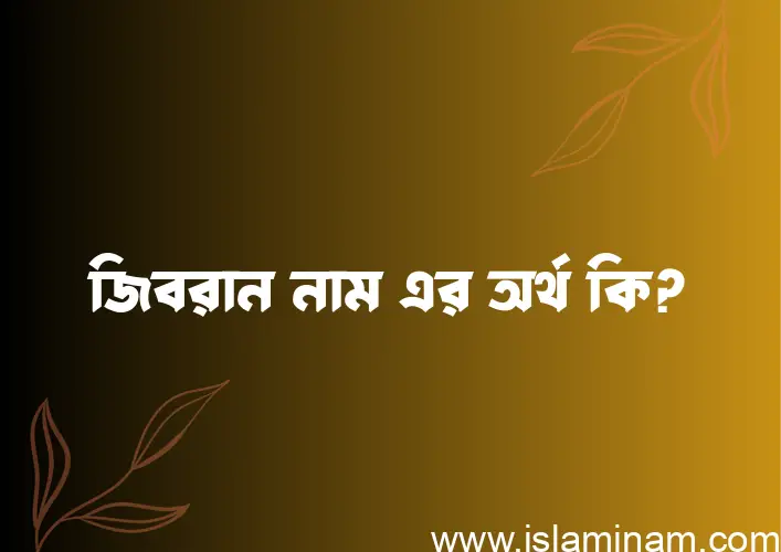 জিবরান নামের অর্থ কি? জিবরান নামের ইসলামিক অর্থ এবং বিস্তারিত তথ্য সমূহ