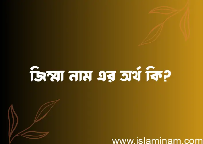 জিম্মা নামের অর্থ কি? জিম্মা নামের ইসলামিক অর্থ এবং বিস্তারিত তথ্য সমূহ