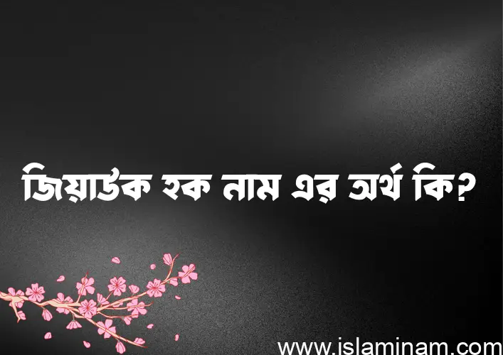 জিয়াউক হক নামের অর্থ কি? জিয়াউক হক নামের ইসলামিক অর্থ এবং বিস্তারিত তথ্য সমূহ