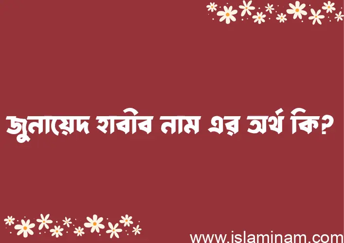 জুনায়েদ হাবীব নামের বাংলা আরবি ইসলামিক অর্থ কি?