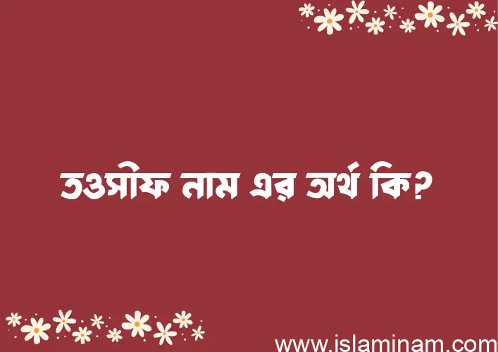 তওসীফ নামের অর্থ কি এবং ইসলাম কি বলে? (বিস্তারিত)