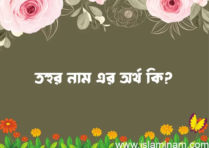 তহুর নামের আর্থ কি?