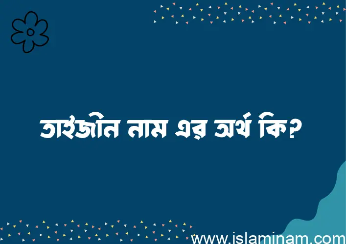 তাইজীন নামের অর্থ কি? তাইজীন নামের বাংলা, আরবি/ইসলামিক অর্থসমূহ