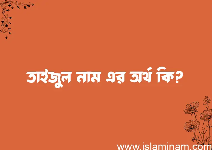 তাইজুল নামের অর্থ কি? (ব্যাখ্যা ও বিশ্লেষণ) জানুন