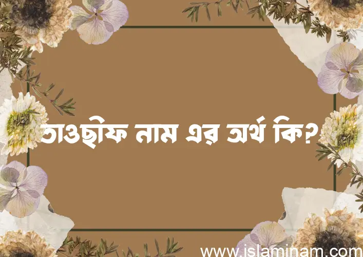 তাওছীফ নামের অর্থ কি এবং ইসলাম কি বলে? (বিস্তারিত)