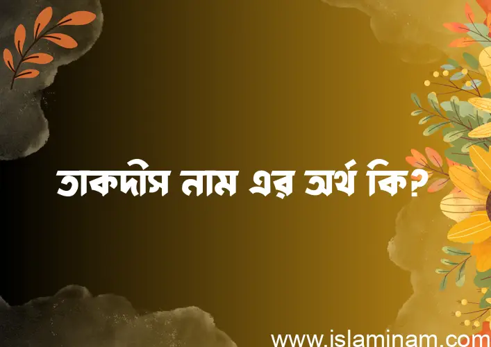 তাকদীস নামের অর্থ কি? তাকদীস নামের বাংলা, আরবি/ইসলামিক অর্থসমূহ