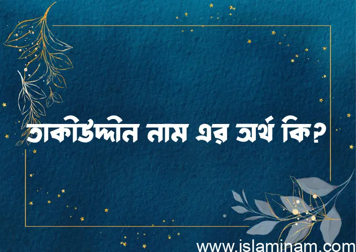 তাকীউদ্দীন নামের অর্থ কি? ইসলামিক আরবি বাংলা অর্থ এবং নামের তাৎপর্য