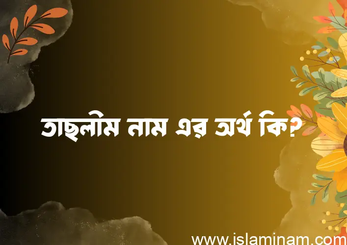 তাছলীম নামের অর্থ কি? তাছলীম নামের বাংলা, আরবি/ইসলামিক অর্থসমূহ