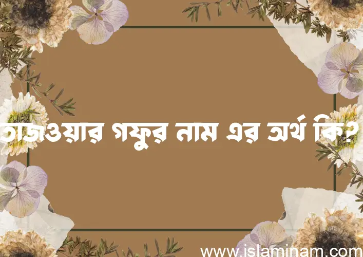 তাজওয়ার গফুর নামের অর্থ কি এবং ইসলাম কি বলে? (বিস্তারিত)