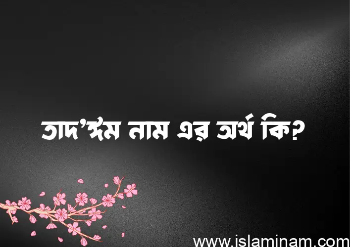 তাদ’ঈম নামের অর্থ কি? তাদ’ঈম নামের বাংলা, আরবি/ইসলামিক অর্থসমূহ