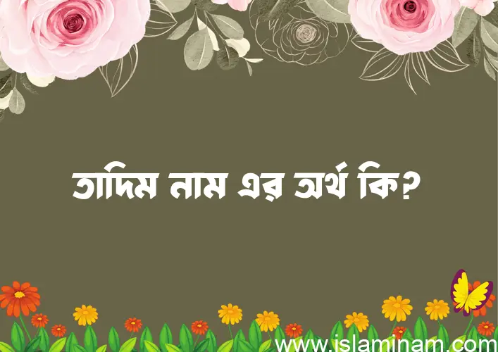 তাদিম নামের আর্থ কি?