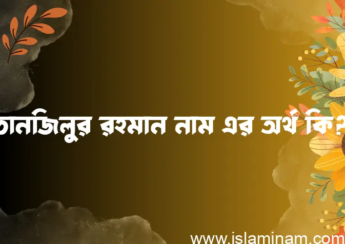 তানজিলুর রহমান নামের আর্থ কি?