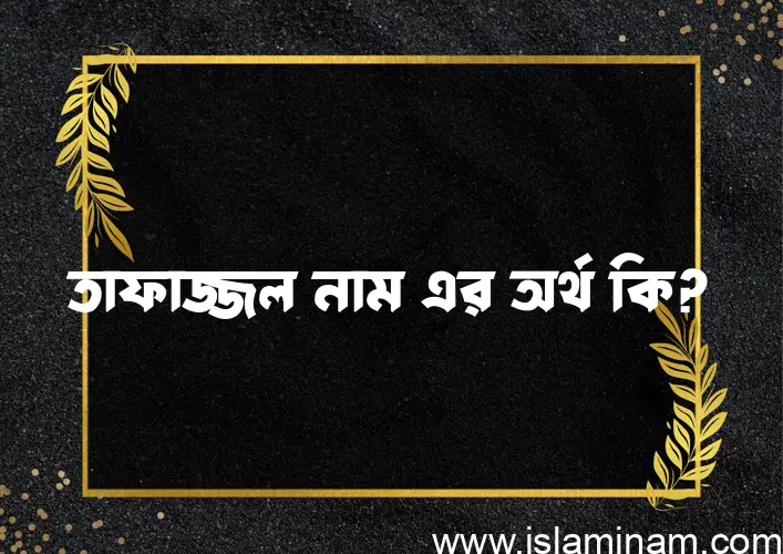 তাফাজ্জল নামের অর্থ কি, ইসলামিক আরবি এবং বাংলা অর্থ জানুন