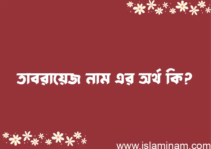 তাবরায়েজ নামের অর্থ কি? তাবরায়েজ নামের বাংলা, আরবি/ইসলামিক অর্থসমূহ